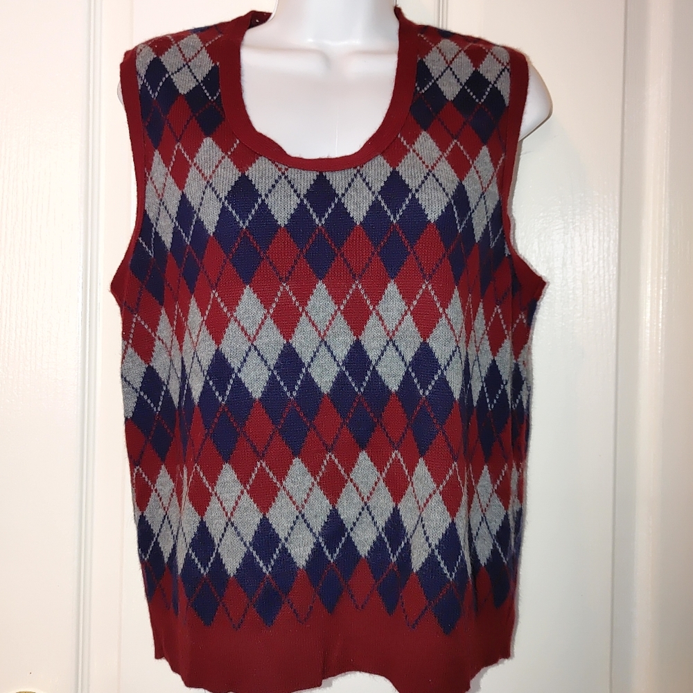 Men's vintage Milton's argyle sweayer vest large